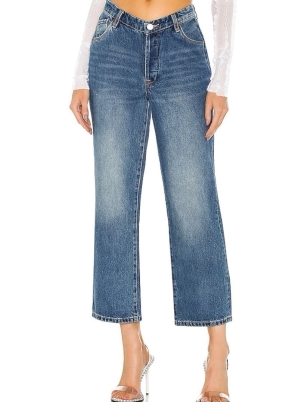 Blank NYC The Baxter Jeans 26 Ribcage Straight in No Shade Here Crop NWT